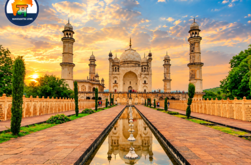 Bibi Ka Maqbara in Sambhajinagar, a white marble mausoleum resembling the Taj Mahal