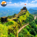 Pratapgad Fort near Mahabaleshwar, showing the historic hill fort and Shivaji Maharaj memorial