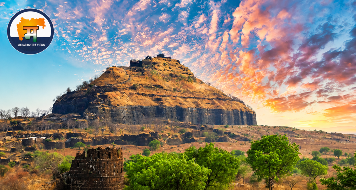 Devgiri Fort (Daulatabad Fort) near Sambhajinagar, showing the ancient hill fort structure and fortification walls
