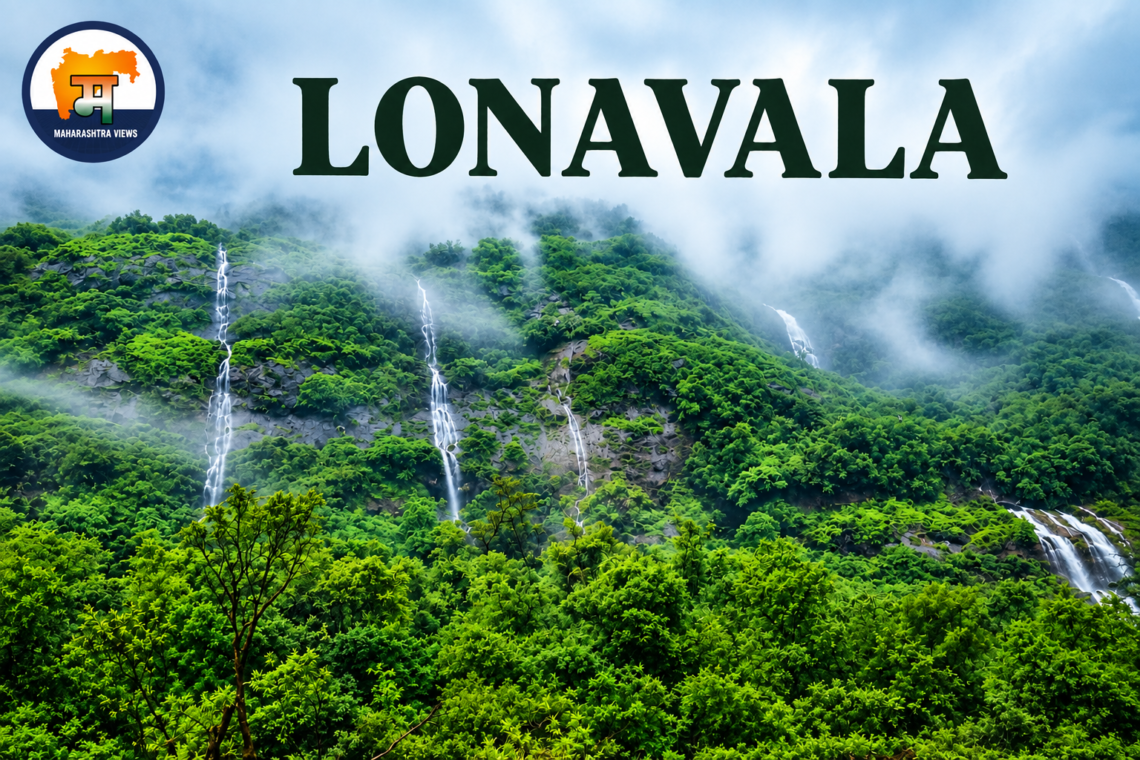 Lonavala hill station in Maharashtra showing lush green Sahyadri hills and valley views during monsoon