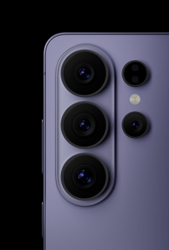 Samsung Galaxy S26 Ultra in titanium purple showing quad camera setup with 200MP main sensor