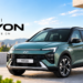 Green Hyundai Bayon SUV displayed on a rooftop terrace with the Maharashtra Views logo in the top-left corner.
