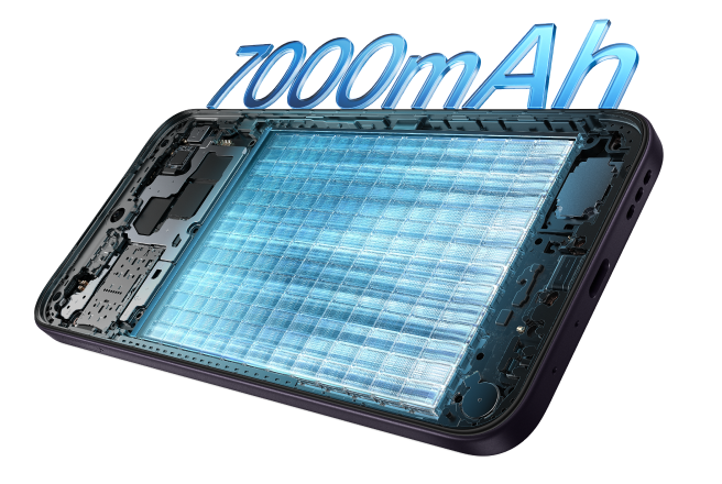 OPPO K14 Lite 7000mAh battery cell inside phone body