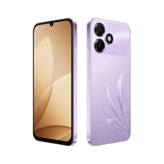 OPPO K14 Lite in Purple colour, front and back view