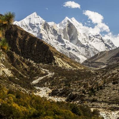 Gaumukh glacier source of the Bhagirathi River in Gangotri National Park
