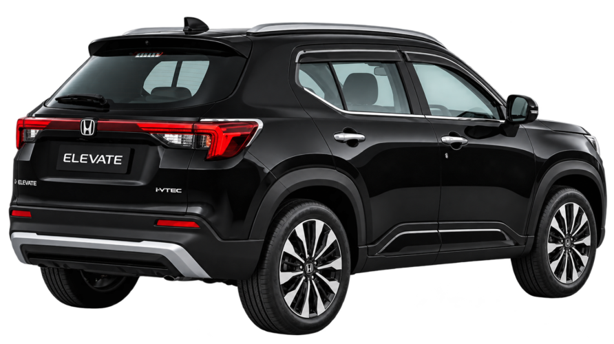 Honda Elevate Facelift rear view showing connected LED tail-lamps and new 17-inch alloy wheels