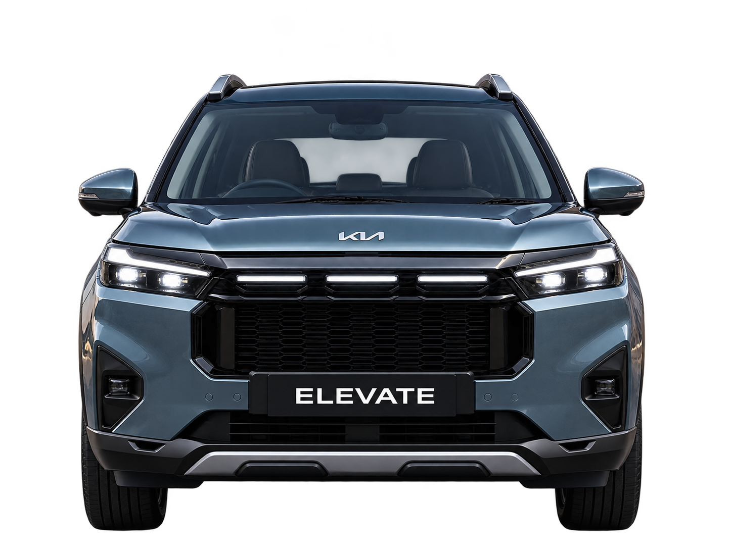 Honda Elevate Facelift front view with new honeycomb grille and LED headlamps