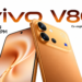Vivo V80 smartphone in Sunrise Anthem colour showing the floating ZEISS camera module